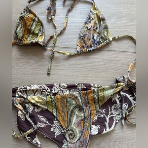 Isabel Marant Multicolor Reversible Paisley and Floral Bikini
